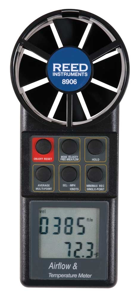 REED 8906 An&eacute;mom&egrave;tre &agrave; h&eacute;lice avec volume d'air-
