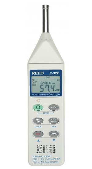 REED C-322 Sound Level Meter/Data Logger, 32 to 130dB-