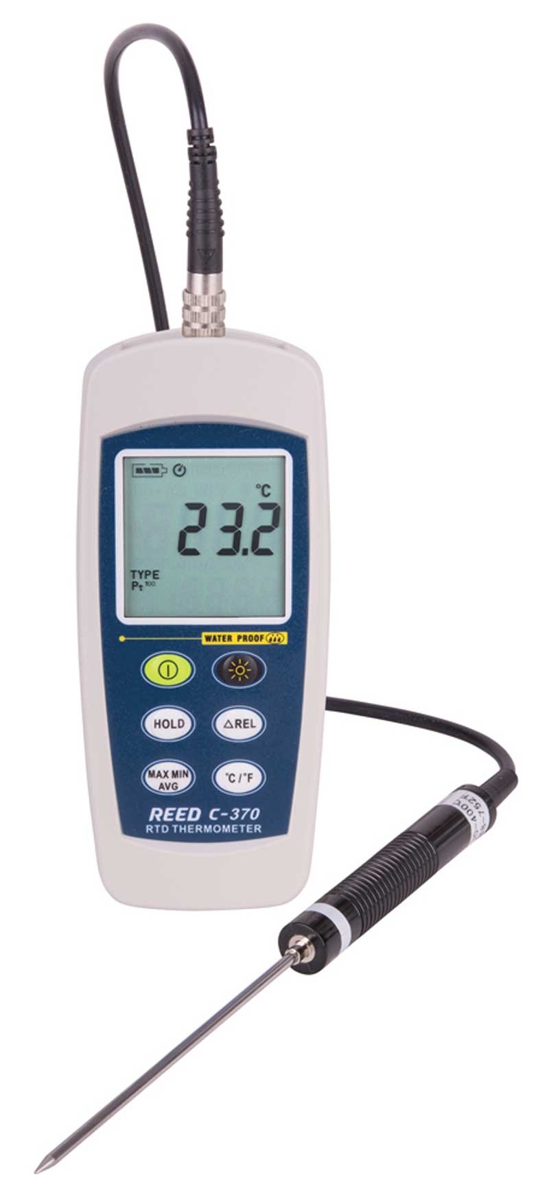 REED R2000 Thermomètre numérique à tige en acier inoxydable