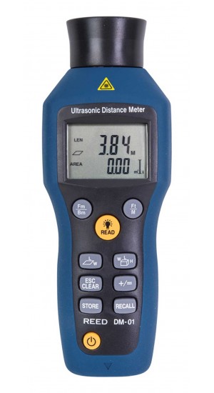 REED DM-01 Ultrasonic Distance Meter, 52&#039; (16m)-
