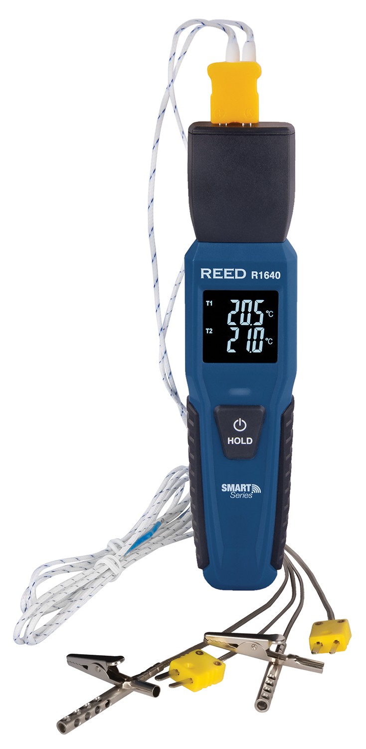REED R1640-KIT3 Data Logging Smart Series Thermocouple Thermometer with 2 Oven/Freezer Thermocouple Probes-