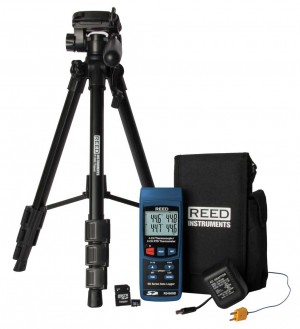 REED R2450SD-KIT2 Thermom&amp;egrave;tre avec enregistrement de donn&amp;eacute;es, tr&amp;eacute;pied, carte SD et adaptateur d&#039;alimentation-