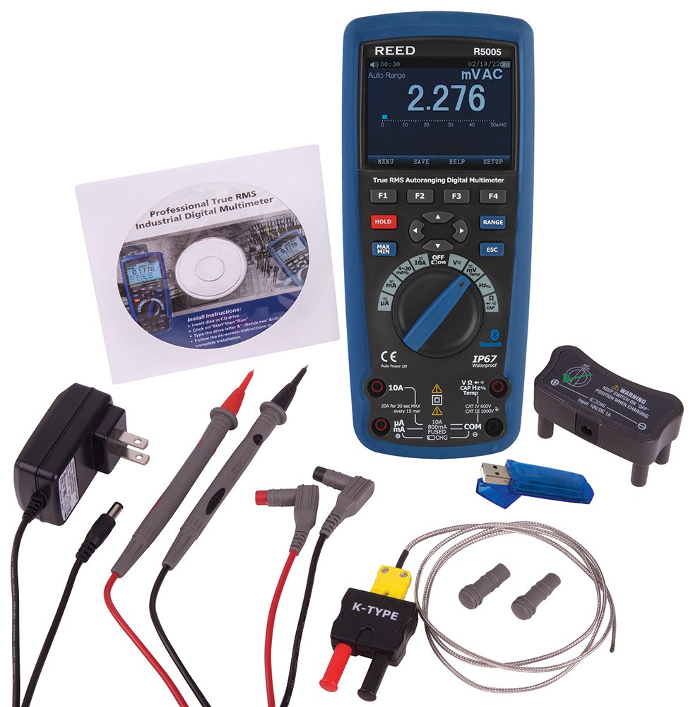 REED R5005 True RMS Industrial Multimeter with Bluetooth-Included