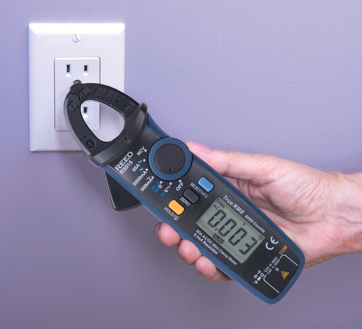 REED R5015 True RMS Mini Clamp Meter, 60A AC/DC-Multi-image