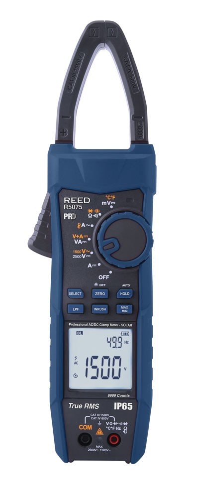 REED R5075 Professional Clamp Meter, Solar, CAT. III, 1500V-