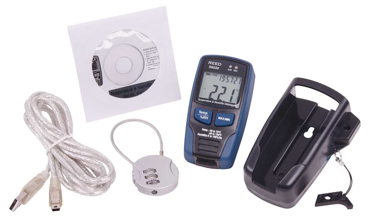 Handheld digital temperature and relative humidity data recorder