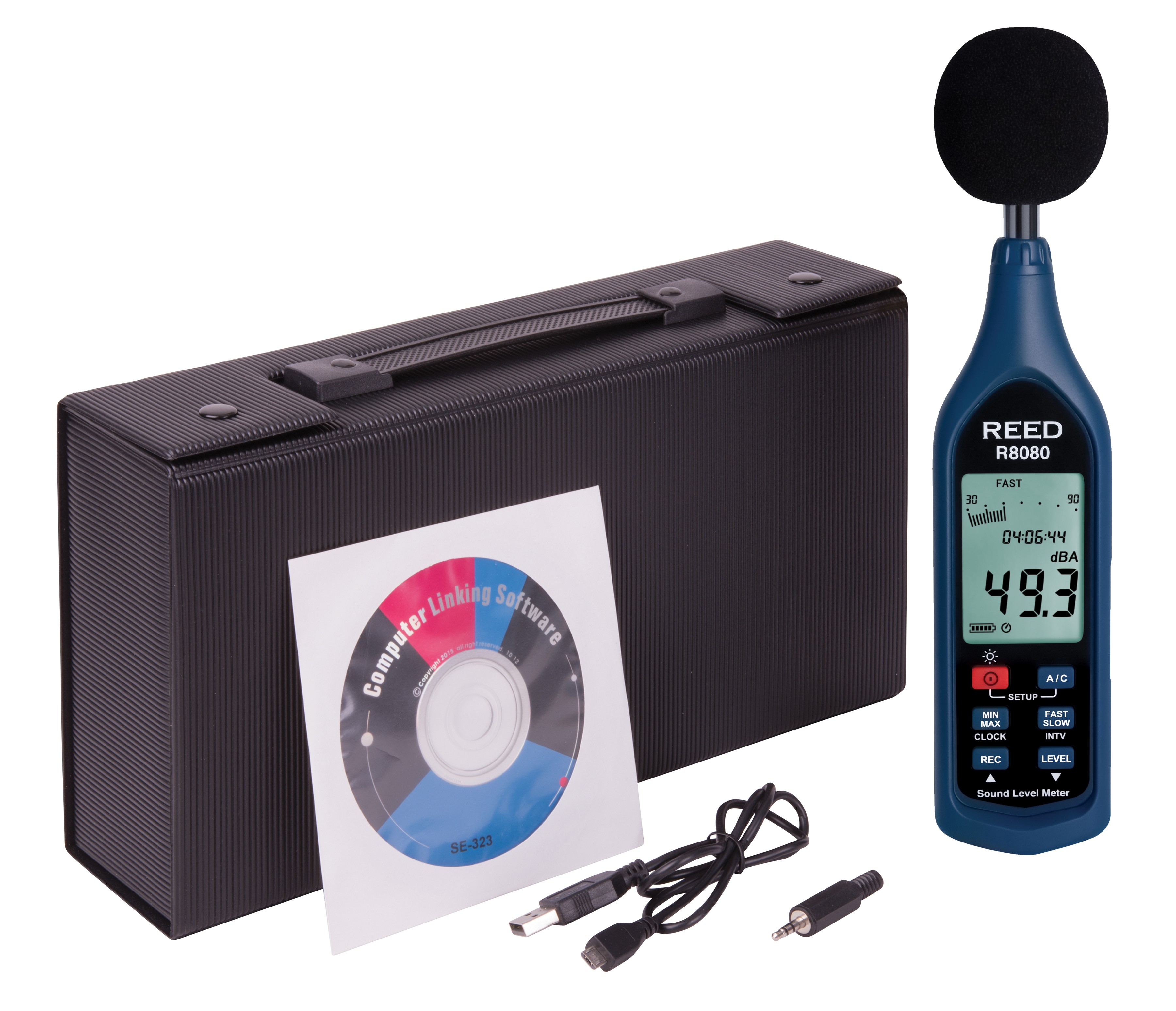 REED R8080 Data Logging Sound Level Meter with Bargraph-Included