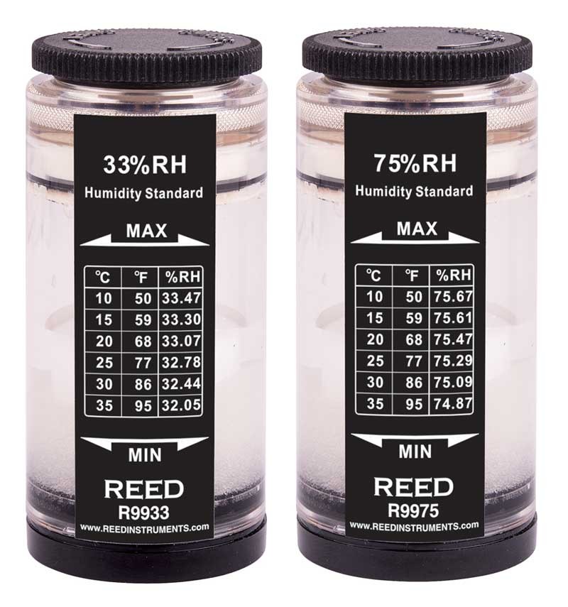 REED R9980 Ensemble de norme d&#039;&amp;eacute;talonnage d&#039;humidit&amp;eacute; (33 % et 75 %)-