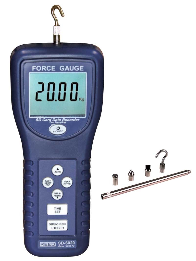 REED SD-6020 Data Logging Force Gauge, 44lbs (20kg)-