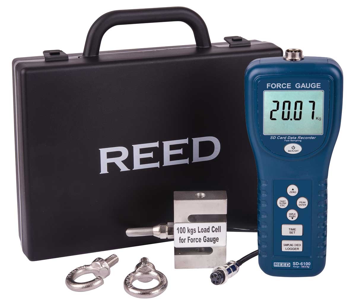 REED SD-6100 Data Logging Force Gauge, 220lbs (100kg)-Included
