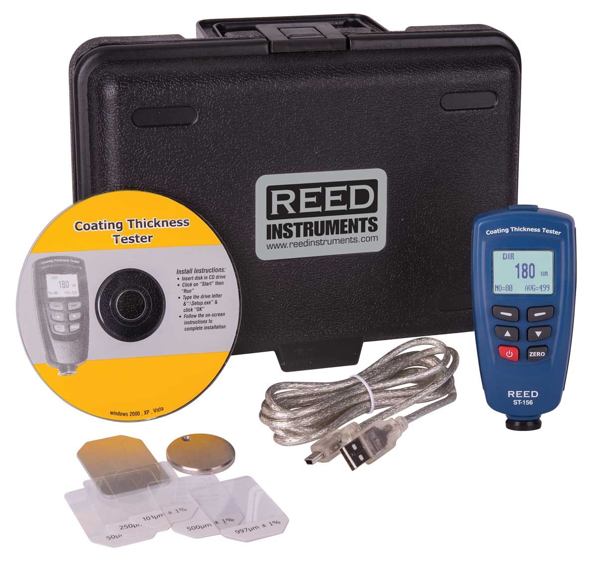 REED ST-156 Coating Thickness Gauge, 0-1250&amp;micro;m/0-50mils-Included